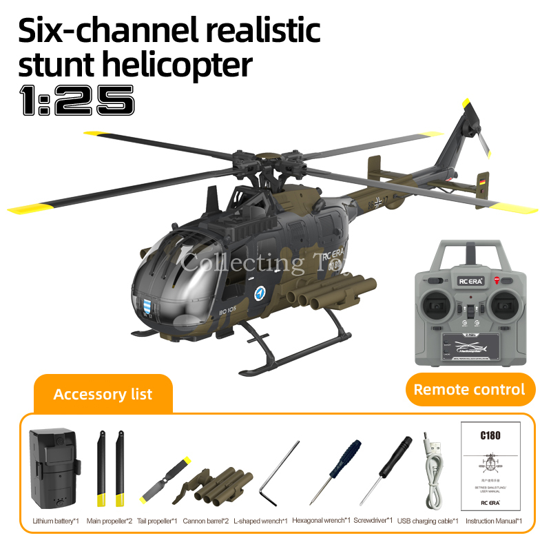 Rc Era C180 Bo105 1/25 Scale 6 - Rc Helicopter Gyro 评论和价格