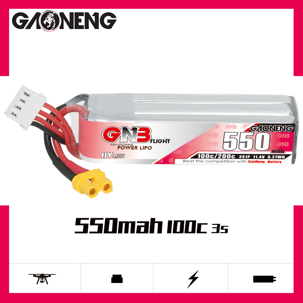 GNB HV 11.4V 550mAh 100C/200C  - Rc Helicopter Coaxial 评论和价格