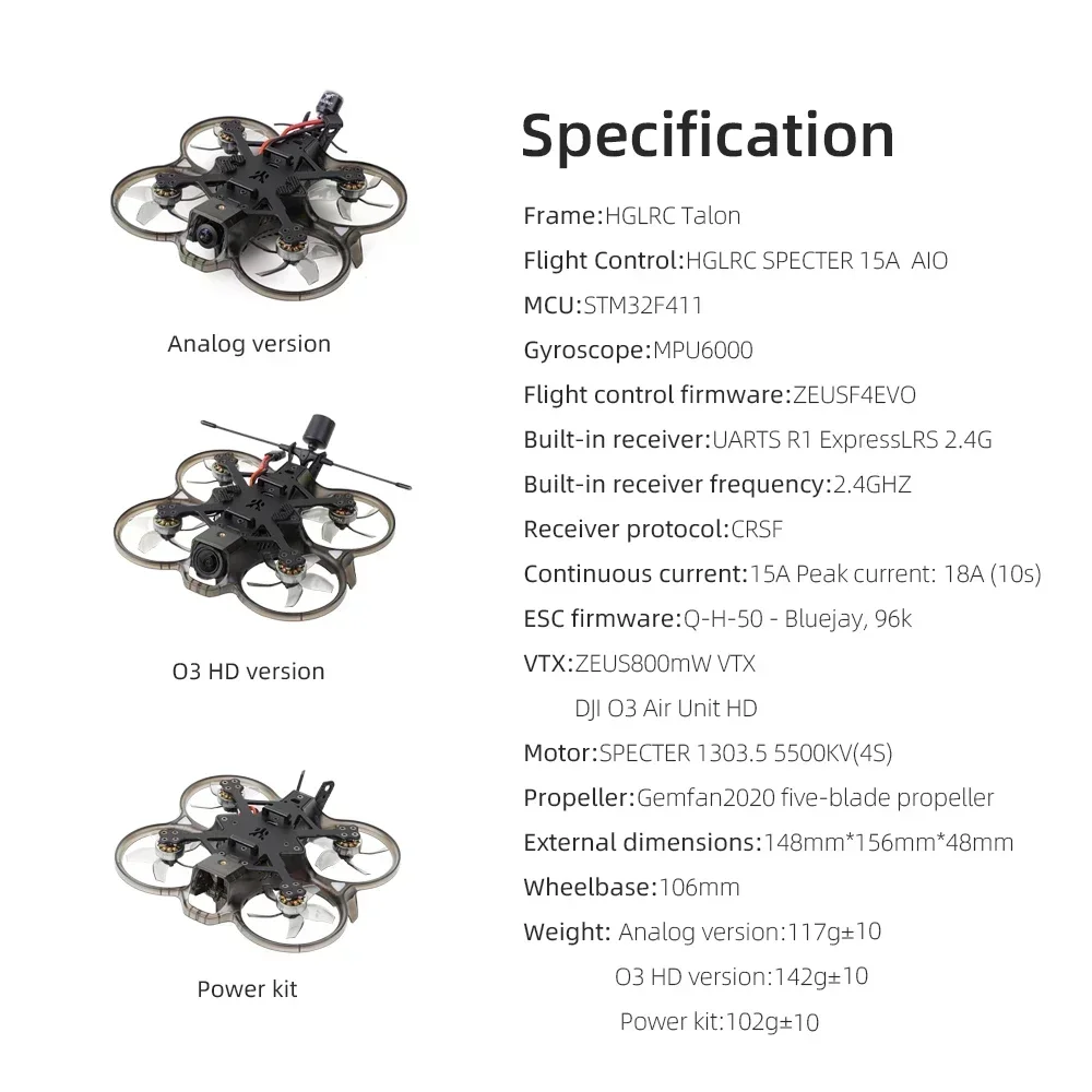 HGLRC Talon 2 Inch Cinewhoop F - Rc Helicopter Gas 评论和价格