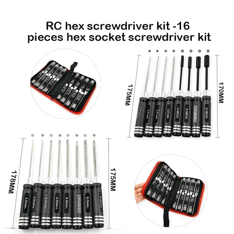 RC Hex Driver Set - 16pcs Hex  - Rc Helicopter Tool Kit 评论和价格