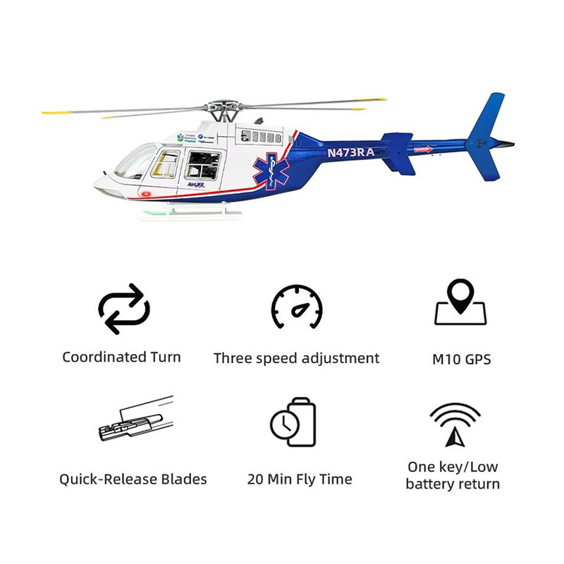 FLYWING NEW 470-Level Bell407  - Rc Helicopter Charger 评论和价格