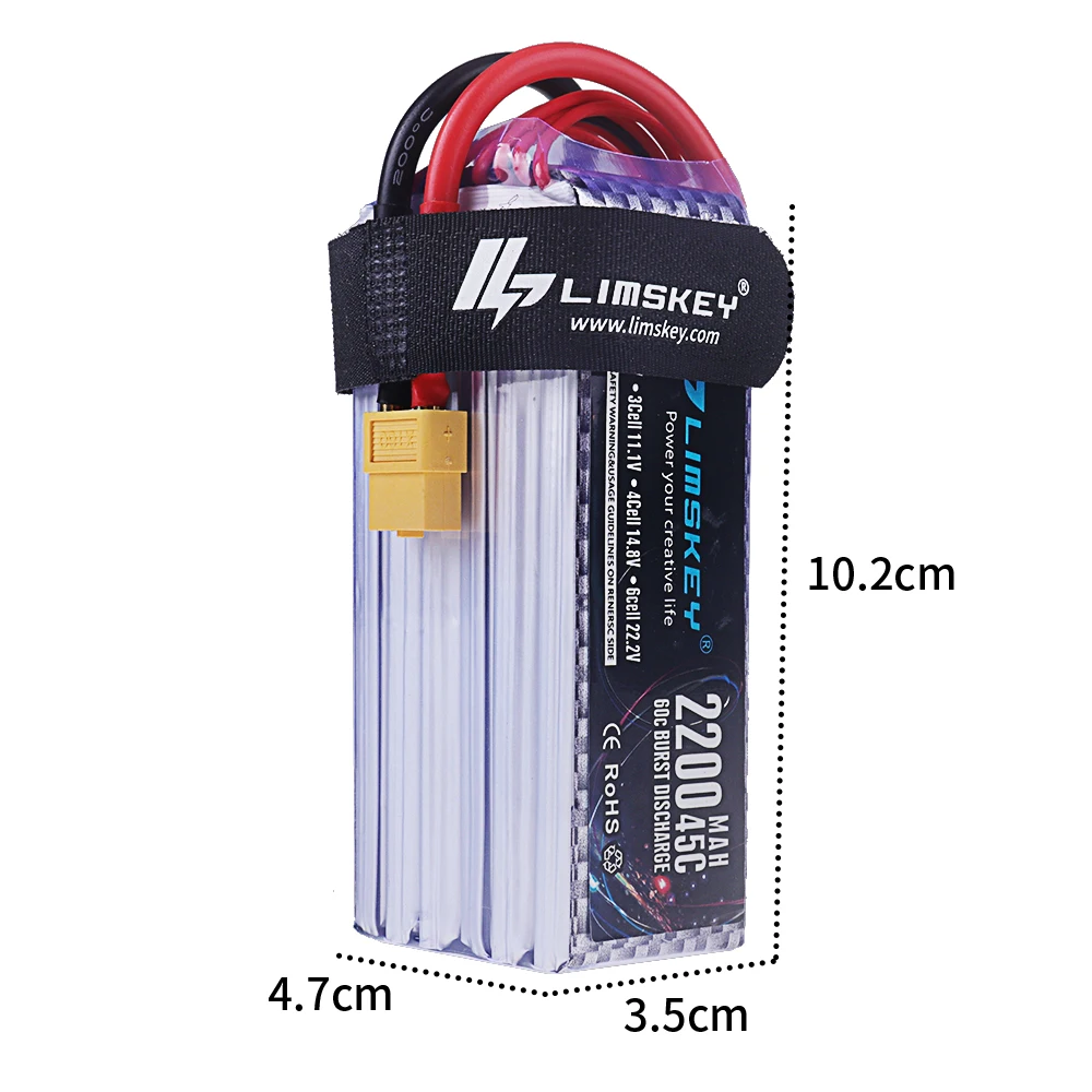 22.2V 2200mAh 45C Max 60C LiPo - Rc Helicopter Electric 评论和价格