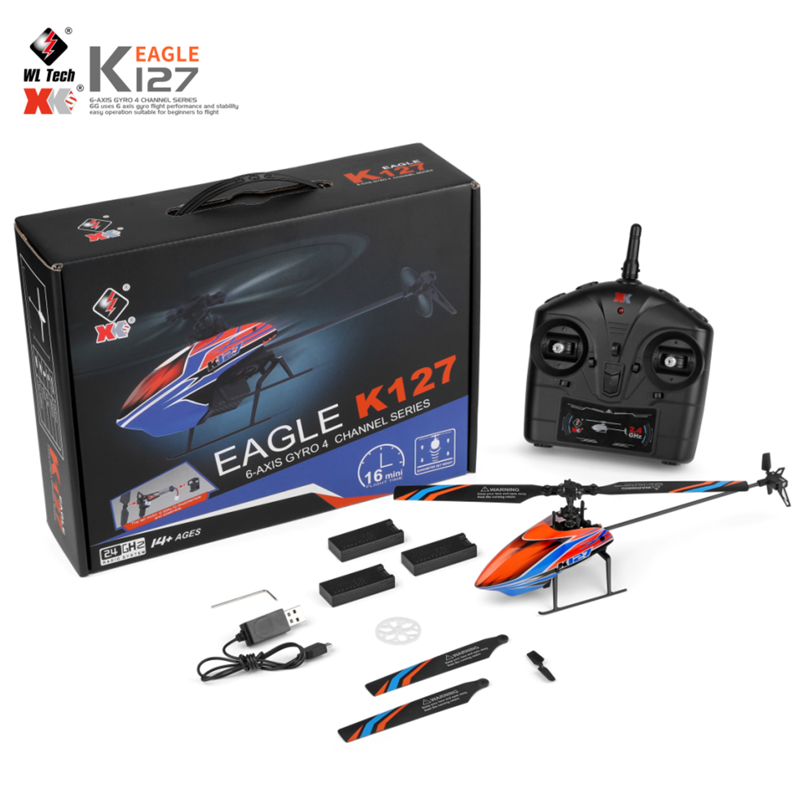 WLtoys XK K127 4CH 6-axis Gyro - Rc Helicopter Gyro 评论和价格